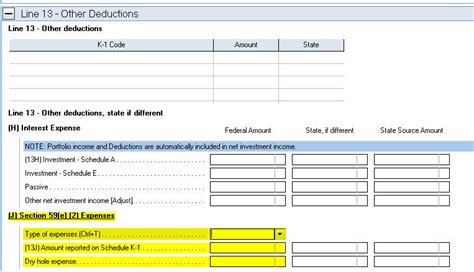 How do I enter Section 59(e)(2) expenditures from passthrough