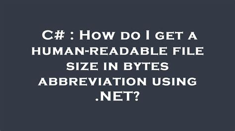 How do I get a human-readable file size in bytes abbreviation …