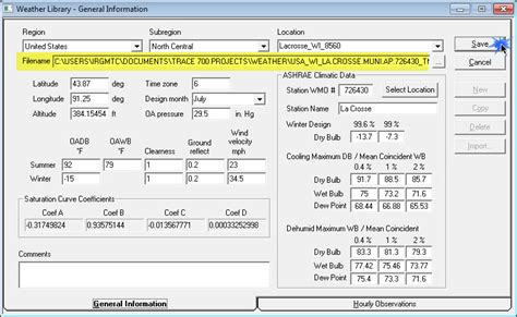 How do I import full year weather into TRACE 700?