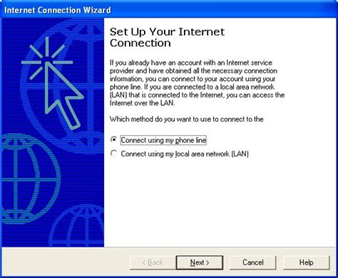 How do I open Internet Connection wizar…