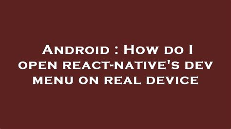 How do I open react-native