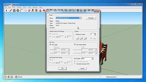 How do I save a SketchUp model as a PDF file?