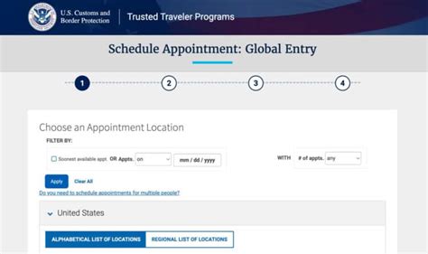 How do I schedule an appointment for Global Entry interview?