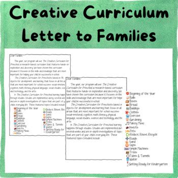 How do I share letters from The Creative Curriculum with family …