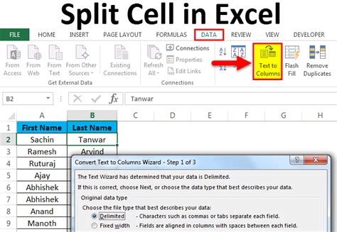 How do I split a cell in Excel into two or more where they are …