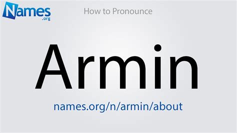 How do You Pronounce armin