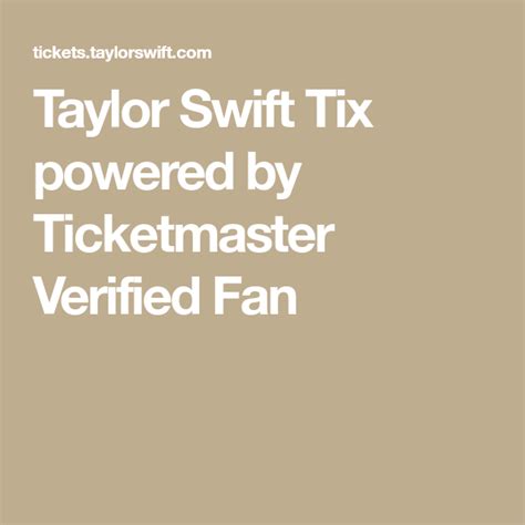 Highly sought-after tickets to Taylor Swift’s upcoming The Eras Tour will be available to purchase via Ticketmaster as part of the ticket seller’s “Verified Fans” program. As noted by .... 