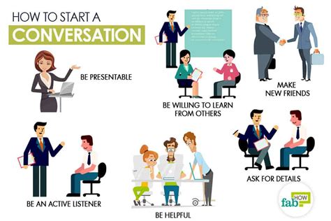 How do i start a conversation. Whatever format you choose to use for your interview, try to keep your tone friendly and light. Offering your guest a drink, if you have one available, can also help them feel more welcome. 3. Establish rapport. Before you start asking your key questions, try to get to know the interviewee as candidly as you can. 