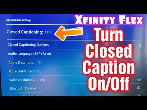 Subscribed. 41. 7.4K views 2 years ago. In this video I show you how to turn on and off the closed caption on the Xfinity Flex TV box. I show you step by how to access the accessibility.... 