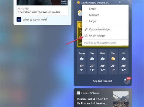 How do i unpin the weather on my taskbar - bigsmileent.biz