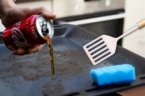 How do you clean a burnt pan with Coke?