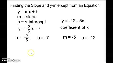 How do you find the slope and intercept of y = 5x - 7? Socratic