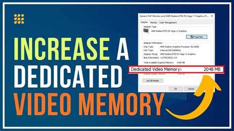 How do you increase Dedicated Video Memory on Windows 10?