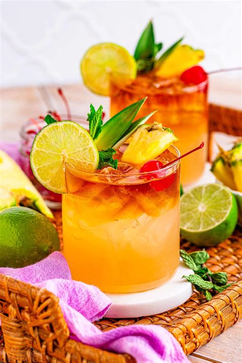 How do you make a mai tai. Jun 30, 2018 · Mai Tai Cocktail Directions: Instructions: makes 2 cocktails. Add all ingredients to a blender and blend until smooth and frosty. Serve in a hurricane glass and garnish with orange, pineapple, and/ or maraschino cherries. 