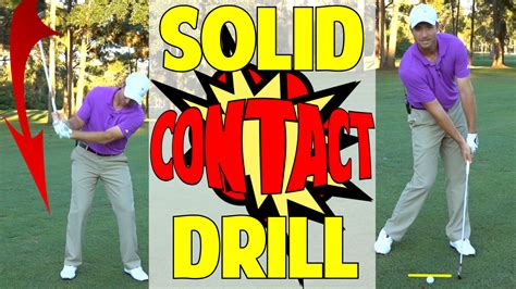 How do you make a solid contact with a golf ball?