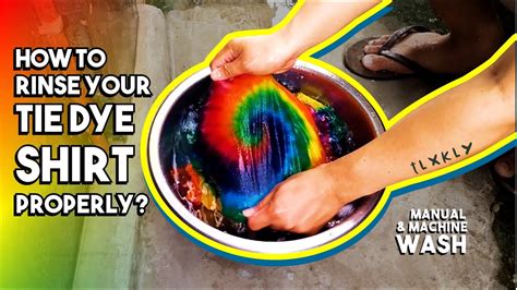 How do you rinse tie dye. Prewash your garments before tie-dyeing. This will remove the sizing and the stiffness of the shirt. If you try to dye the shirt without washing it first, the dye might roll right off! Wash on the basic cycle, then … 