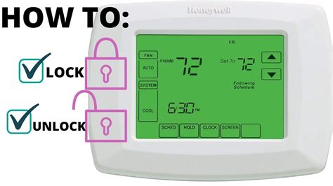 You may use the steps below whether you have a basic or touch-screen device for how to unlock Honeywell Pro series Thermostat. Step 1: Press “Menu” on your thermostat. Step 2: Next, you must search the menu for the lock screen by choosing + or -signs. Then press Select to open the LOCK Screen.. 