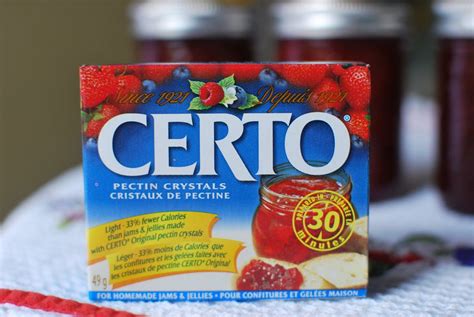 Combine 1/4 cup of sugar with the Certo. Mix the sugar/certo with the crushed strawberries, gently. This isn't mentioned in the directions in Certo, but you can get air bubbles and make the jam too frothy if you stir too hard. Let the jam sit for 30 minutes and stir gently once in a while.