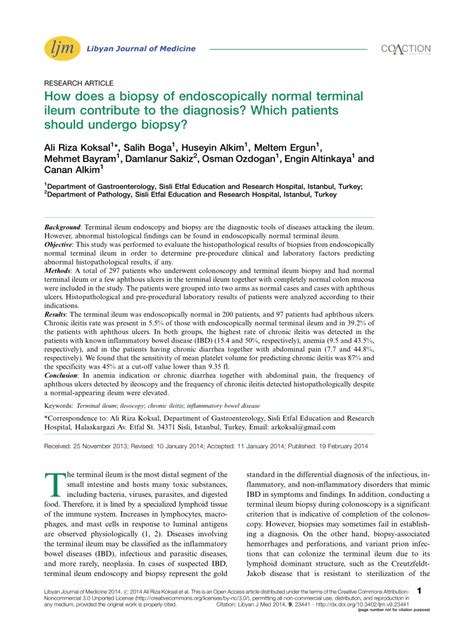 How does a biopsy of endoscopically normal terminal ileum.