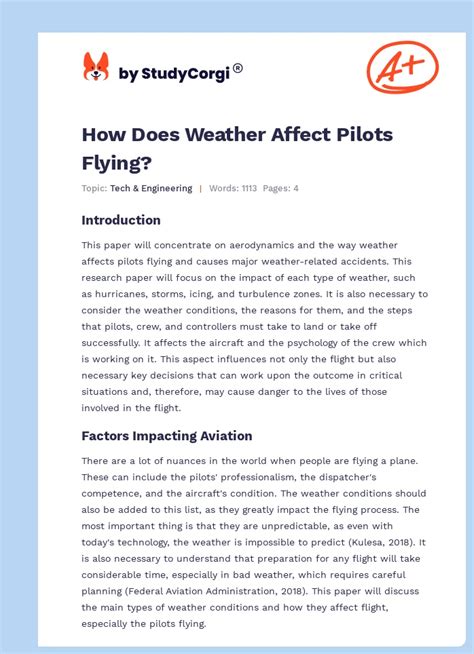 How does weather affect a pilot