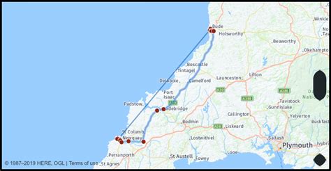 How far is Bude from newquay