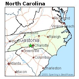 How far is Burlington (North Carolina) from Gastonia (North …