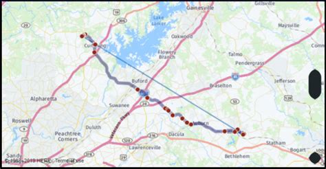 How far is Calhoun from Cumming - driving distance