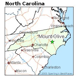 How far is Goldsboro, NC from Mount Olive, NC Around the …