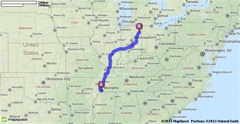 How far is Indiana from Memphis - driving distance