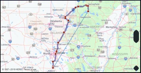 How far is Waco from Oklahoma City - driving distance