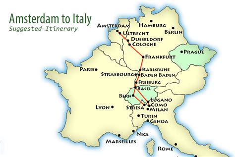 How far is amsterdam to italy