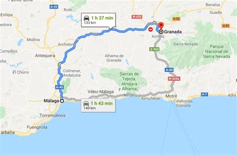 How far is granada to malaga