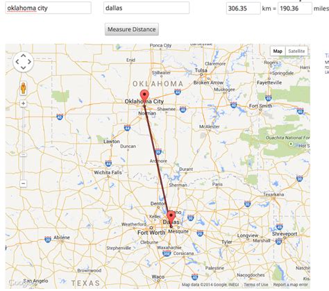 Driving distance from Oklahoma City, OK to Tulsa, OK