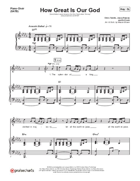 How great is our god satb