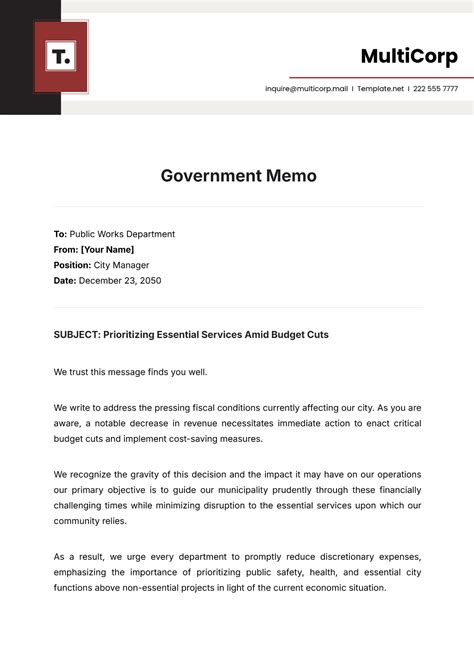 How is a memo formatted