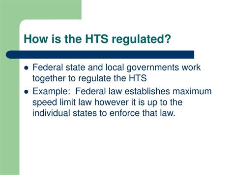 How is hts regulated