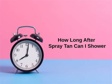 How long after spray tan can i shower. Here are some detailed instructions on what to do after a spray tan to make it last longer: 1) Wait at least 8 hours before showering. It is best to wait until the next day to shower, if possible, to give the solution time to fully develop on your skin. Avoid using soap, shower gel, or any other harsh products when you shower. 