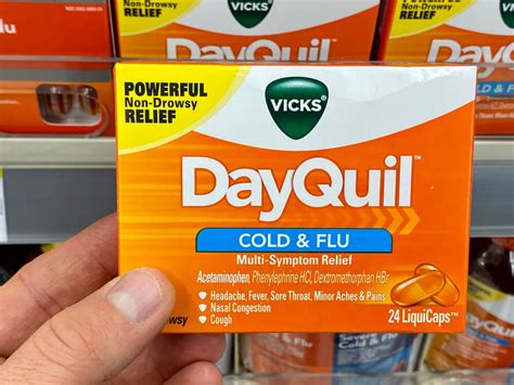 DayQuil manufacturer Procter & Gamble cautions that the safest choice is to not drink at all while taking DayQuil, especially if you usually drink heavily and regularly. Using alcohol and acetaminophen together can cause serious side effects such as: Fever. Joint pain or swelling.. 