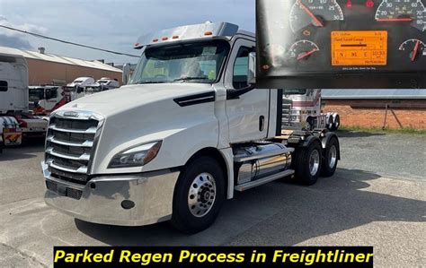 How long does a parked regen take freightliner. When this happens, a "check engine light" is illuminated on the dashboard, and the bus must be parked, and the driver or technician must tell the bus to manually regenerate. Fuel is then injected into the exhaust line, and engine RPMs increase. A manual or forced regen takes about 30 minutes to complete. 