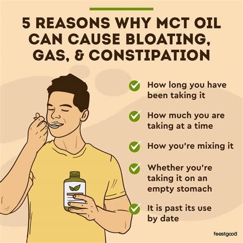 To minimize the side effects of MCT oil, begin with one teaspoon and work your way up to 1 tablespoon when your body is ready. For most people, diarrhea worsens during the first few weeks of using this oil then settles down after some time. With time, your body develops certain enzymes and your stomach adapts in order to handle this oil in a .... 