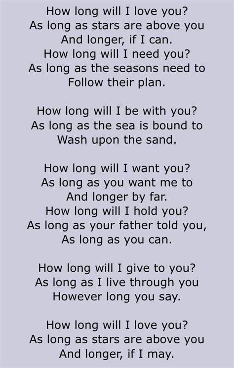 How long i love you lyrics. Things To Know About How long i love you lyrics. 