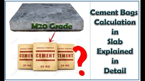 How many bags of concrete for 8x8 slab. For a 4×4 slab, we can repeat the calculation above with the new measurements: 4 x 4 x 0.1 (assuming a depth of 10cm) = 1.6m3. One cubic metre requires approximately 110 x 20kg Concrete Mix bags. Therefore, you will need 176 bags of concrete (1.6 x 110). 
