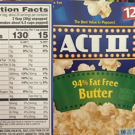 How many calories are in a bag of Act butter popcorn?