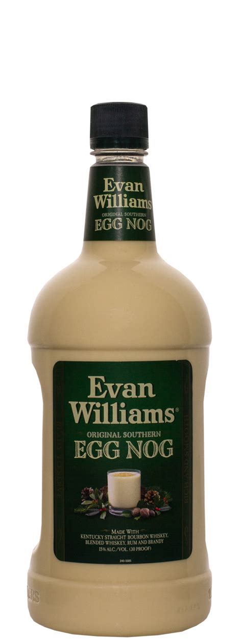 How many calories in evan williams eggnog. Our Original Southern Egg Nog is made with smooth Kentucky Bourbon and real dairy cream. Just chill, pour, and share. Proof: 30 Proof. Color: Cream. Nose: Créme brúlée and nutmeg. Taste: Creamy with vanilla notes, Bourbon bread Pudding. Finish: Thick and creamy mouthfeel with sweet and smoky Bourbon notes. Back TO FLAVORS & SEASONALS. 