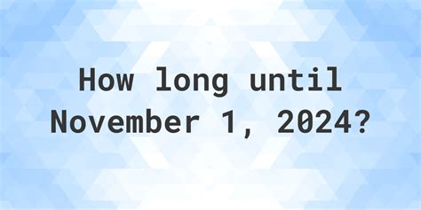 How many day until november 1. How many days until 7 November? Today is 02.29.2024, so the number of days until 7 November 2024 is: 251 days 16 hours 59 minutes 20 seconds. or. 8 months 1 weeks and 4 days. Countdown timer to 7 November. It can automatically count the number of remaining days, months, weeks and hours. 
