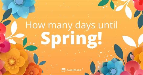 How many days till spring 2023. When in 2023 was Autumn (or Fall)? Find out the date when Autumn (or Fall) is in 2023 and count down the days since Autumn (or Fall) with a countdown timer. ... Days until Spring; Days until Summer; Days until Fall / Autumn; Days until Winter; Events . This Month (April 2024) Next Month (May 2024) This Year (2024) Calendar; … 