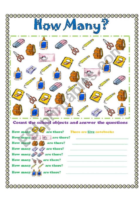How many objects ESL worksheet by Pure_Morning