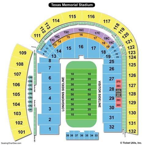 The student seating sections are in the east stands, surrounding the 350-member Pride of Oklahoma band which sits in section 29, between the 20- and 35-yard lines. They are located in sections 26-30. The Sooners’ bench was once located on the east side with the students, but the home bench was moved to the west side in the mid-1990s.. 