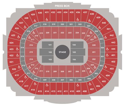 The plaza level seats at the Honda Center consist of sections 201 thro