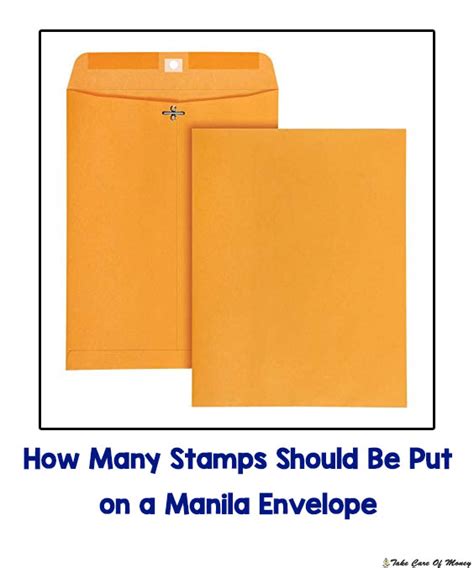 The manila envelope is a large envelope and the postage required is $1.00 for the first ounce and $0.21 for each additional ounce. With forever stamps costing about $0.50 each, you would need two forever stamps. The weight of the envelope decides the price with the base price at $1.00..